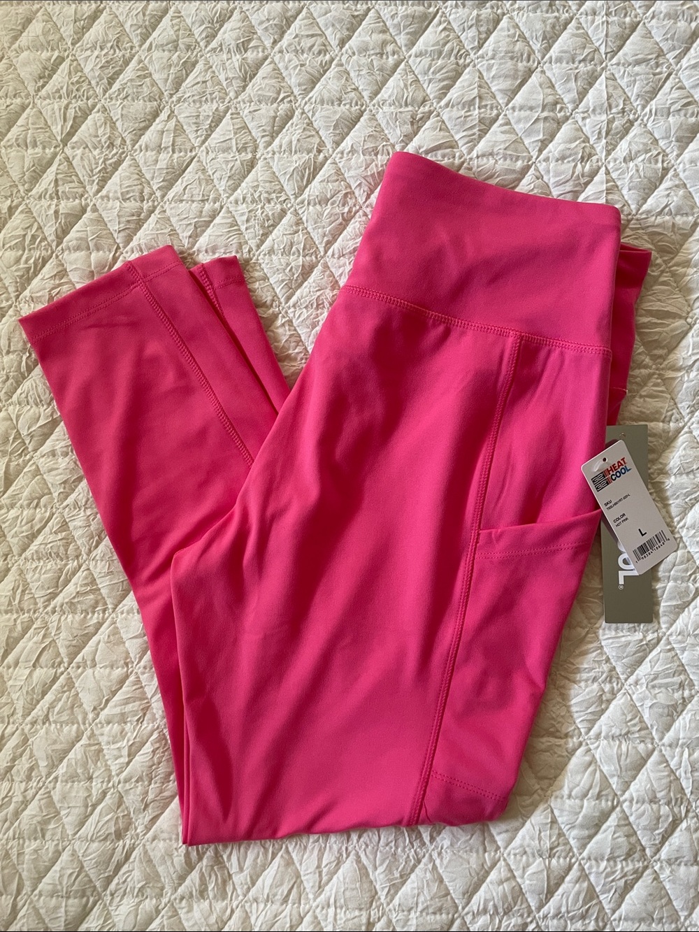 NWT 32 Degrees High-Waist Active 7/8 Hot Pink Legging with Pockets